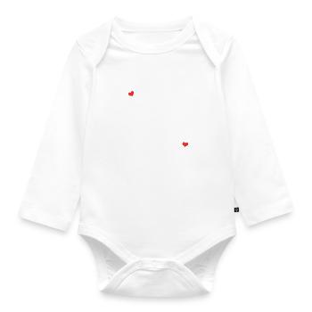 Papa Mama Baby Vatertag Glueck - Baby Bio-Langarm-Body - Weiß - Vorne