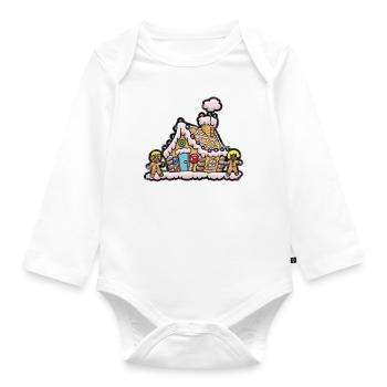 Weihnachten Nikolaus Lebkuchenhaus - Baby Bio-Langarm-Body - Weiß - Vorne