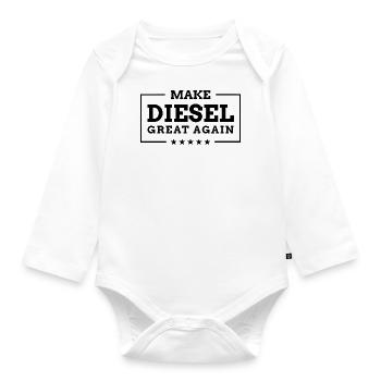 Make Diesel Great Again - Lustiger Abgasskandal - Organic Longsleeve Baby Bodysuit - white - Front