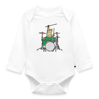 drummer - Organic Longsleeve Baby Bodysuit - white - Front