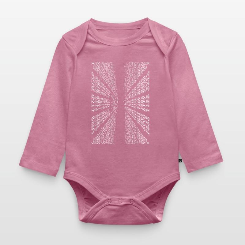 Vertical binary code Organic Longsleeve Baby Bodysuit
