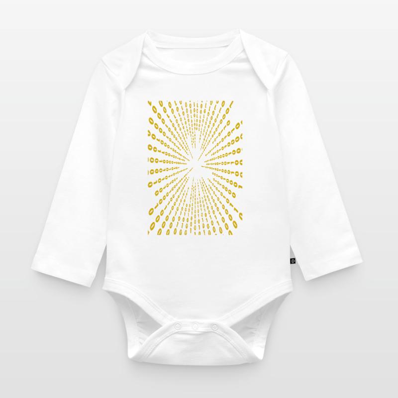 Binary code (yellow) Organic Longsleeve Baby Bodysuit