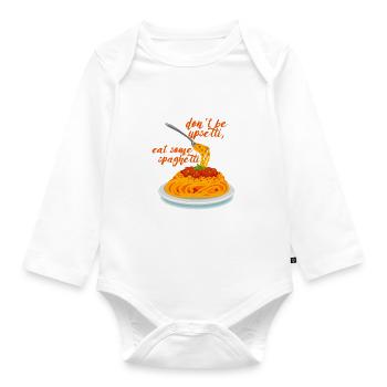 Upsetti spaghetti - Organic Longsleeve Baby Bodysuit - white - Front