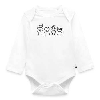 Family Friends People People - Organic Longsleeve Baby Bodysuit - white - Front