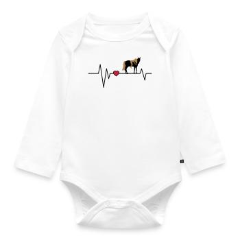 Cavalier de cheval de coeur - Body Bébé bio manches longues - blanc - Devant