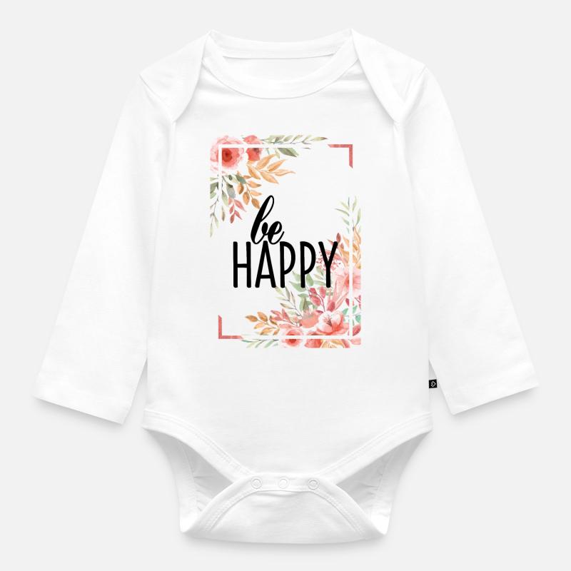 ÊTRE HEUREUX - Body Bébé bio manches longues - blanc