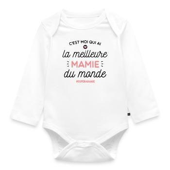 Meilleure mamie du monde - Body Bébé bio manches longues - blanc - Devant