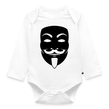 anonymus_maske - Baby Bio-Langarm-Body - Weiß - Vorne