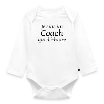 Coach / Coaching / Entraineur / Sport - Body Bébé bio manches longues - blanc - Devant