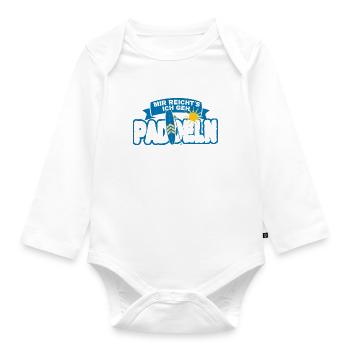 Mir reicht's ich geh PADDELN - Stand Up Paddling - Baby Bio-Langarm-Body - Weiß - Vorne