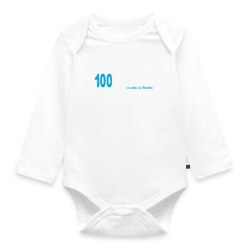 100 Kilometer GEWANDERT Marsch Geschenk Wandern - Baby Bio-Langarm-Body - Weiß - Vorne