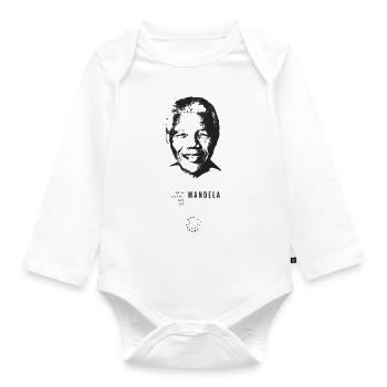 Be al little bit of Mandela - Organic Longsleeve Baby Bodysuit - white - Front