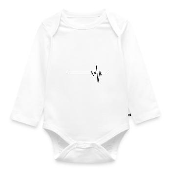 beat - heartbeat - dash love - Organic Longsleeve Baby Bodysuit - white - Front