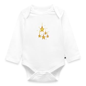 stars stars - Organic Longsleeve Baby Bodysuit - white - Front
