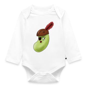 PirateBean - Organic Longsleeve Baby Bodysuit - white - Front