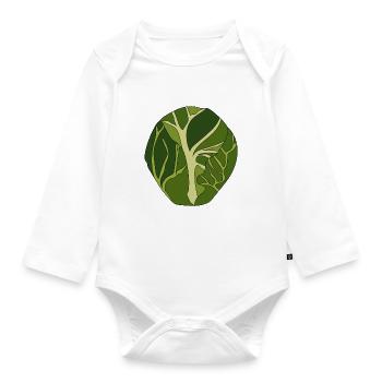 Brussel sprout - Organic Longsleeve Baby Bodysuit - white - Front
