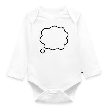 Emoji de la vessie de croquis noir - Body Bébé bio manches longues - blanc - Devant