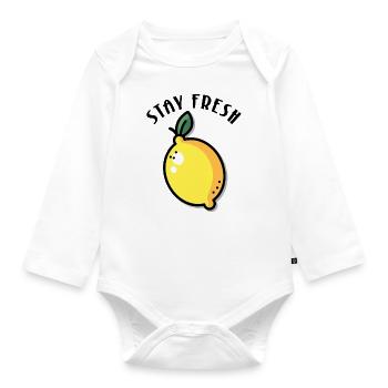 Stay Fresh Lemon Summer Fruit - Organic Longsleeve Baby Bodysuit - white - Front