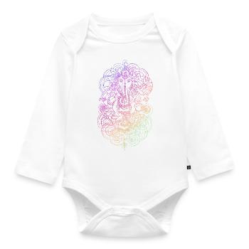 Ganesh rainbow - Organic Longsleeve Baby Bodysuit - white - Front
