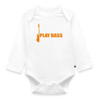 bass joueur bass guitare bassiste basse basse e-bass - Body Bébé bio manches longues - blanc - Devant
