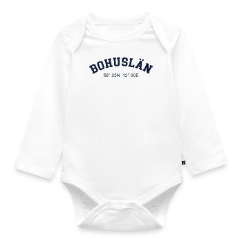 Bohuslän Sweden Coordinates GPS Map Hiking - Organic Longsleeve Baby Bodysuit - white - Front