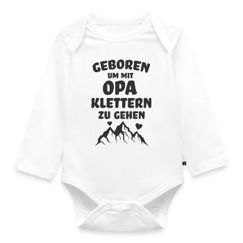 Geboren um mit Opa klettern zu gehen Kletterer - Baby Bio-Langarm-Body - Weiß - Vorne