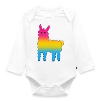 Llama Pan - Organic Longsleeve Baby Bodysuit - white - Front