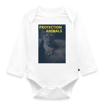 Protection des animaux - Body Bébé bio manches longues - blanc - Devant