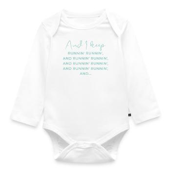 Human Design Generator "Running!" - Baby Bio-Langarm-Body - Weiß - Vorne