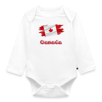 Flag Patriot Gift Home Country Flag Canada - Body ecologico per neonato a manica lunga - bianco - Fronte