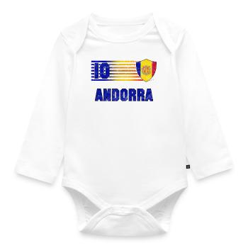 Andorra Football Team - Organic Longsleeve Baby Bodysuit - white - Front