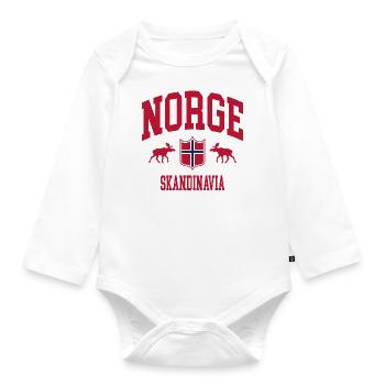 Norwegen - Baby Bio-Langarm-Body - Weiß - Vorne