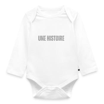 Humour Rugby Histoire de Famille - Body Bébé bio manches longues - blanc - Devant