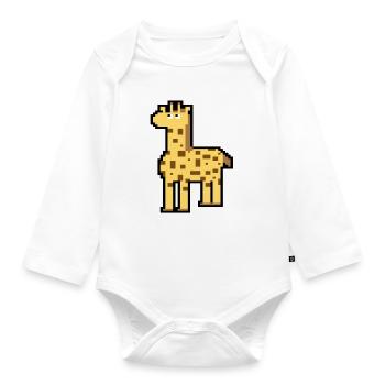 Giraffe 8bit - Baby Bio-Langarm-Body - Weiß - Vorne