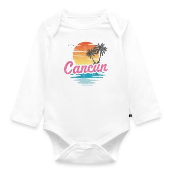 Cancun - Baby Bio-Langarm-Body - Weiß - Vorne