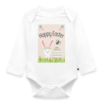 Happy Easter Bunny - Baby Bio-Langarm-Body - Weiß - Vorne