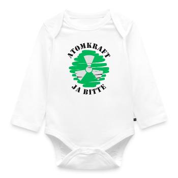 Atomkraft, Ja bitte, Kernenergie - Baby Bio-Langarm-Body - Weiß - Vorne