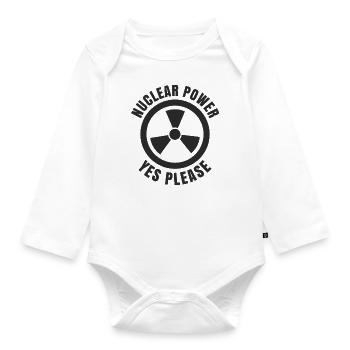 Nuclear Power, Yes Please, Nuclear Energy - Organic Longsleeve Baby Bodysuit - white - Front