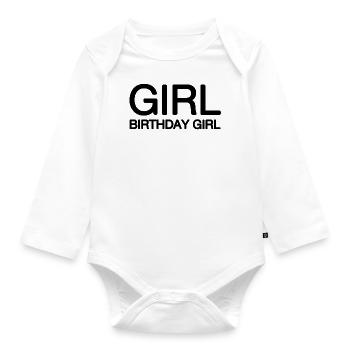 Fille d’anniversaire - Body Bébé bio manches longues - blanc - Devant