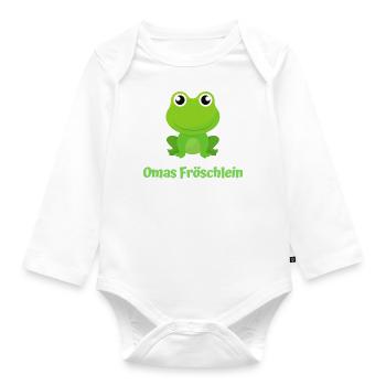 Omas Fröschlein kleiner Frosch Enkel - Baby Bio-Langarm-Body - Weiß - Vorne