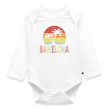 Barcelone Rétro soleil 01 - Body Bébé bio manches longues - blanc - Devant