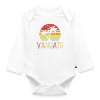 Vanuatu - Baby Bio-Langarm-Body - Weiß - Vorne
