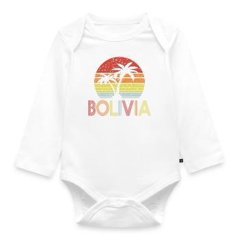 Bolivia - Organic Longsleeve Baby Bodysuit - white - Front