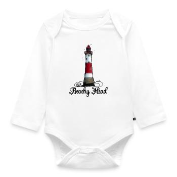 Leuchtturm Dover England Beachy Head Eastbourne - Baby Bio-Langarm-Body - Weiß - Vorne