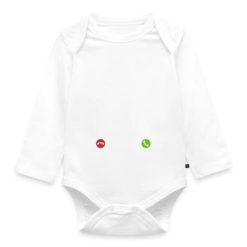 Meine Gänse rufen an - ich muss los - Spruch - Baby Bio-Langarm-Body - Weiß - Vorne