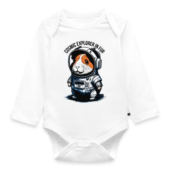 Pelziger Raumfahrer - Baby Bio-Langarm-Body - Weiß - Vorne