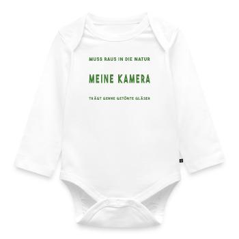 Fotograf fotografieren Naturfotograf - Baby Bio-Langarm-Body - Weiß - Vorne