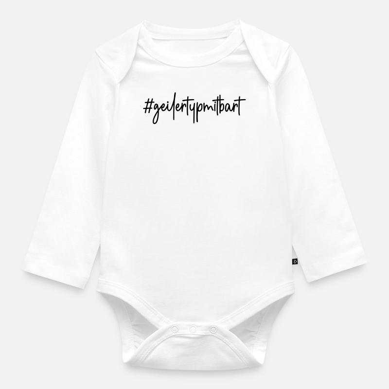 #geilertypmitbart - # geiler Typ mit Bart - Bart - Baby Bio-Langarm-Body - Weiß