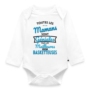 Mamans géniales les meilleures sont Basketteuses - Body Bébé bio manches longues - blanc - Devant