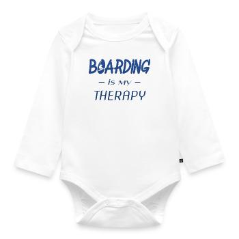 boarding is my therapy - Baby Bio-Langarm-Body - Weiß - Vorne